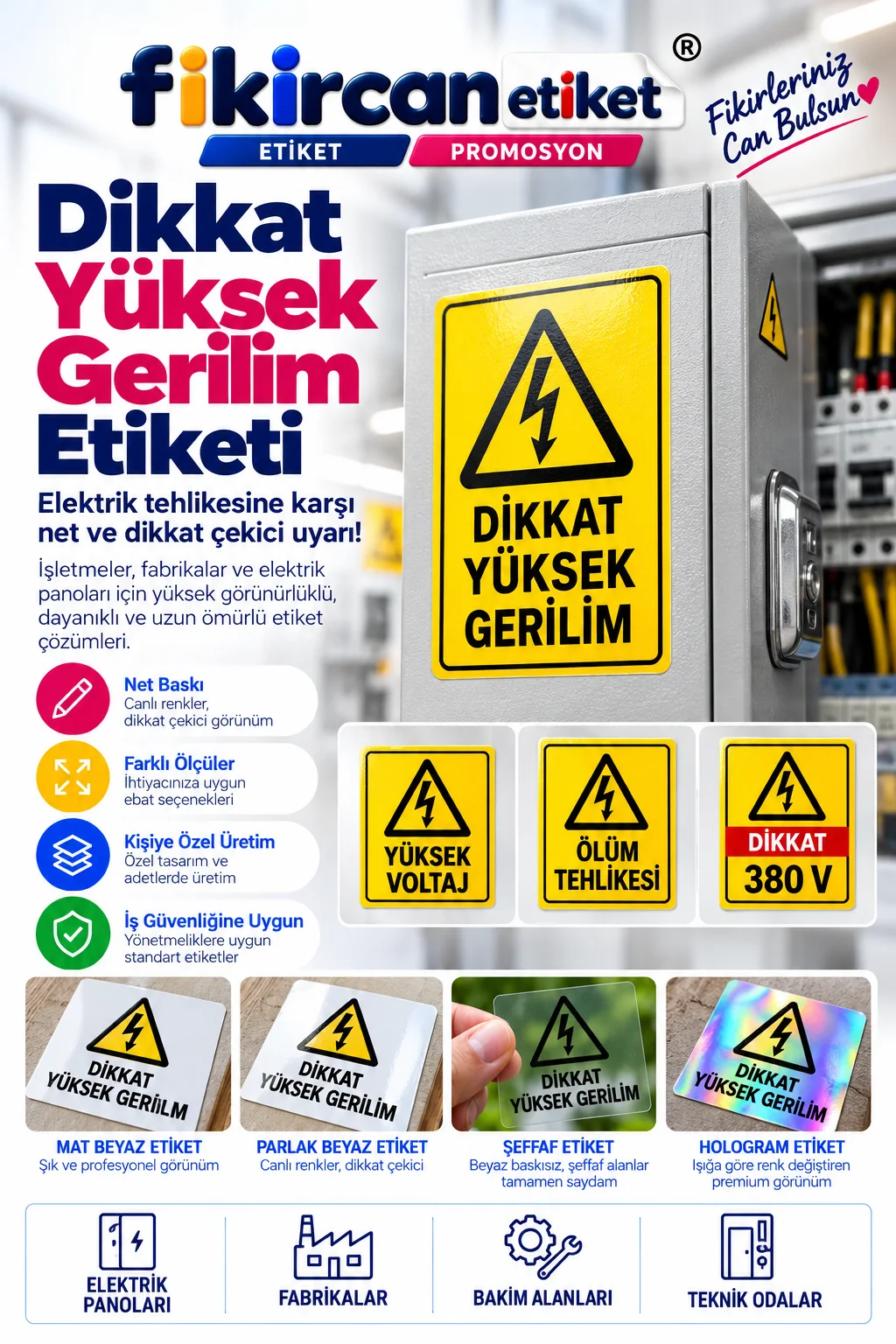 Dikkat Yüksek Gerilim Etiketi