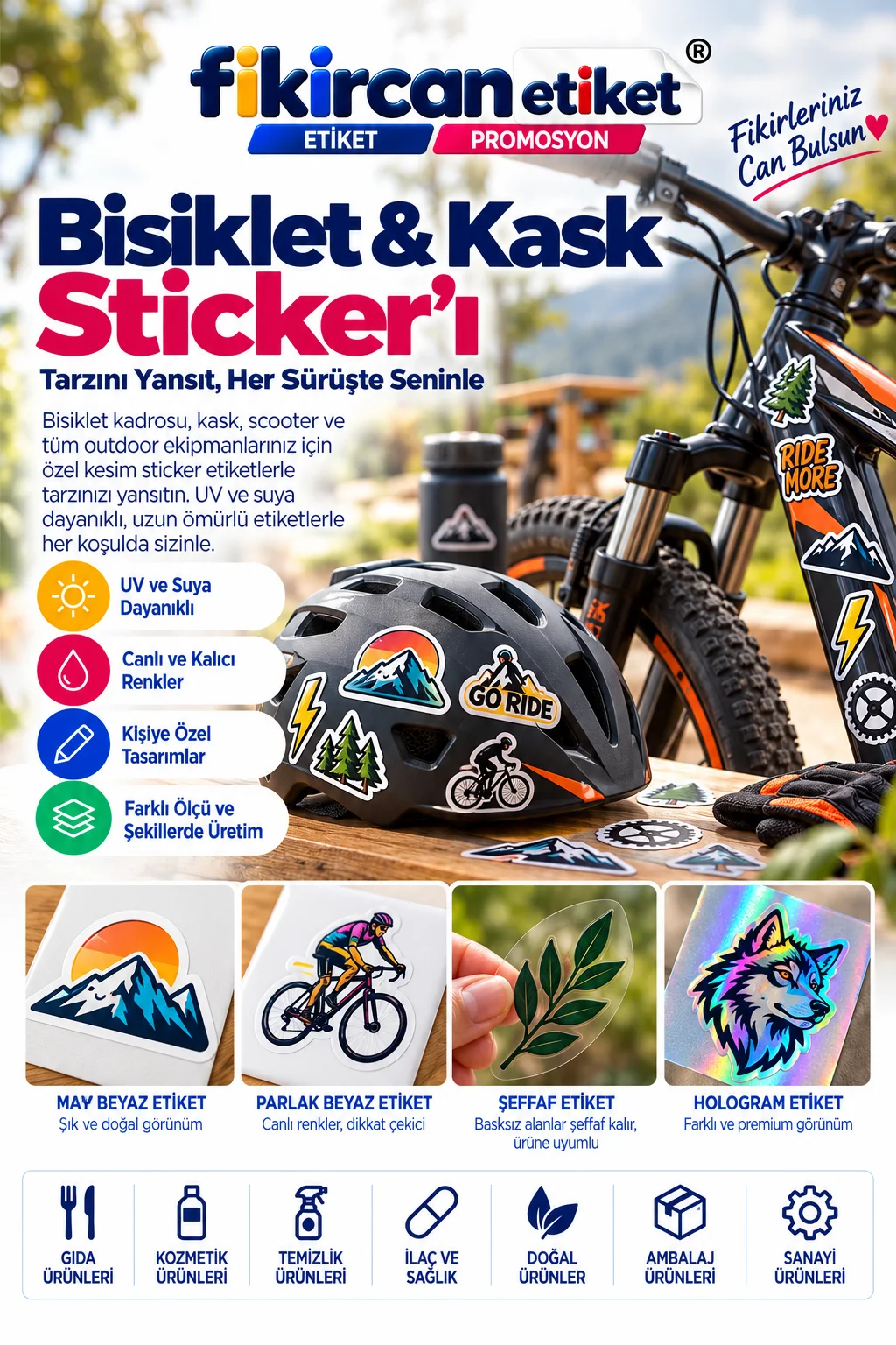 Bisiklet & Kask Sticker'ı