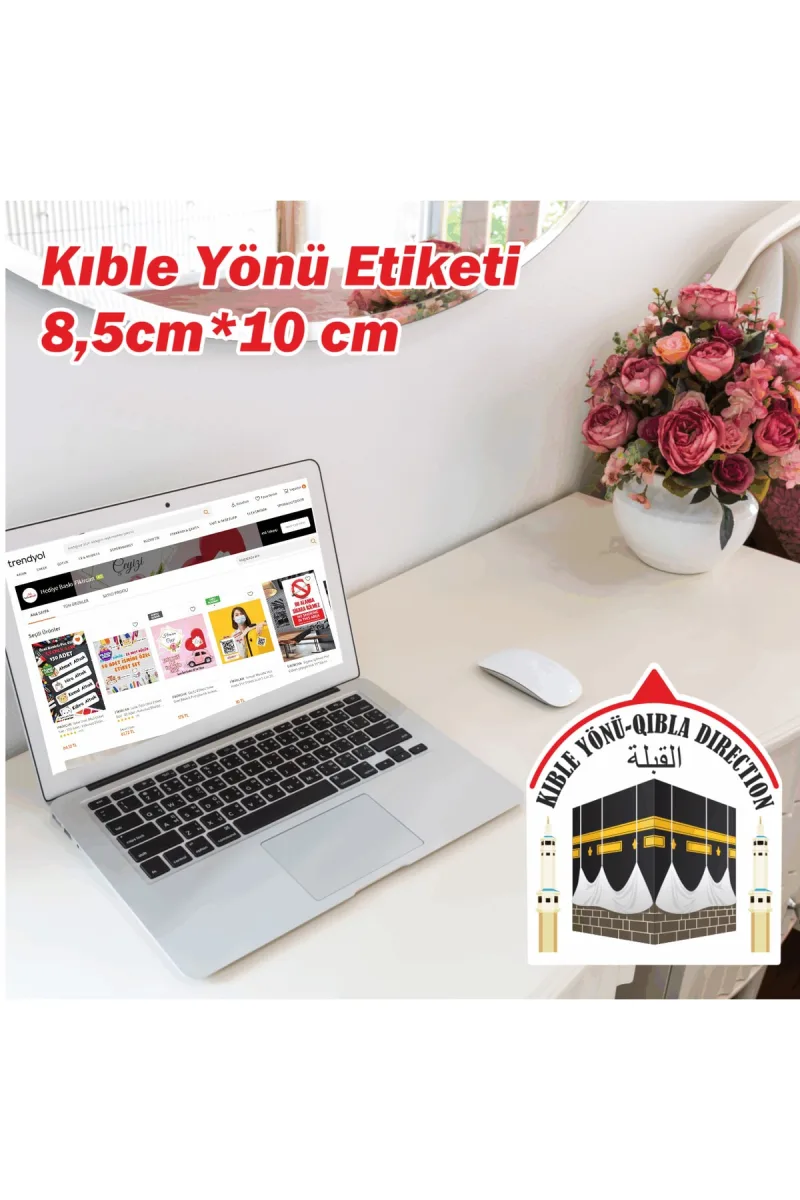 Kıble Yönü Sticker/etiket Pvc Yapıştırma Otel Hotel Pansiyon Yurt- 100 Adet — fotoğraf 1