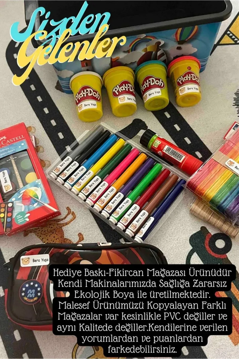 -isme Özel Okul Etiket Seti Sevimli Oyuncaklar - 150 Adet - Ekolojik Mürekkep Pvc Etiket — fotoğraf 6