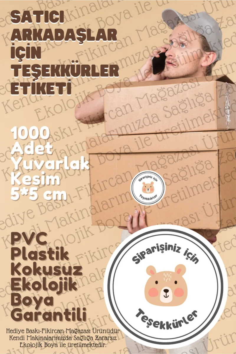 - Teşekkürler Etiketi Satıcılarımız Için - 500 Adet-5 Cm Çapında Kokusuz Plastik Etiket — fotoğraf 1
