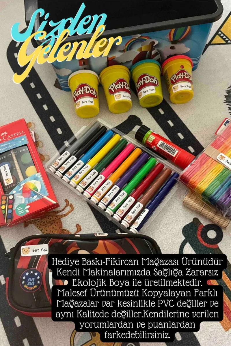 -isme Özel Okul Etiket Seti - 150 Adet - Kokusuz Ekolojik Mürekkep Pvc Etiket — fotoğraf 6