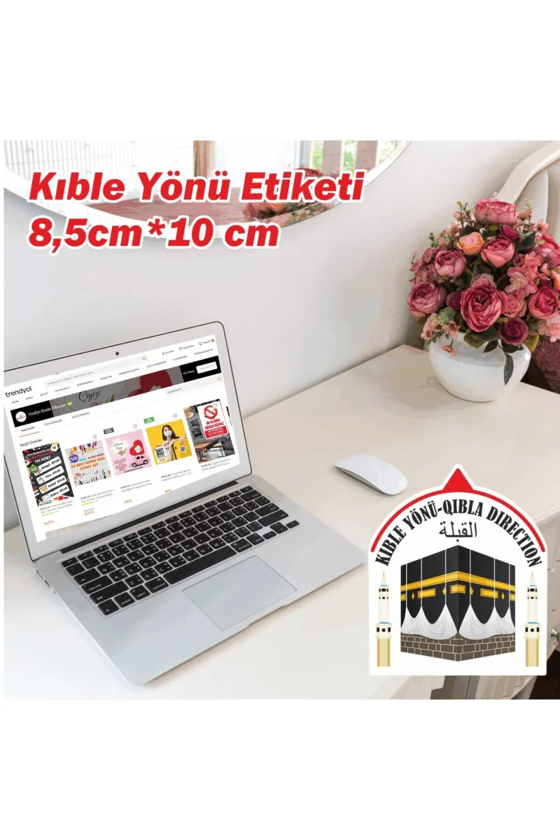 Kıble Yönü Sticker/etiket Pvc Yapıştırma Otel Hotel Pansiyon Yurt- 50 Adet