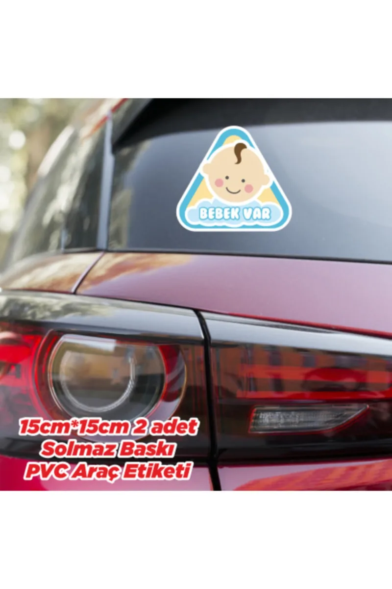 Arabada Bebek Var Pvc Etiket-araç Etiketi Solmaz Baskı Özel Kesim — fotoğraf 2