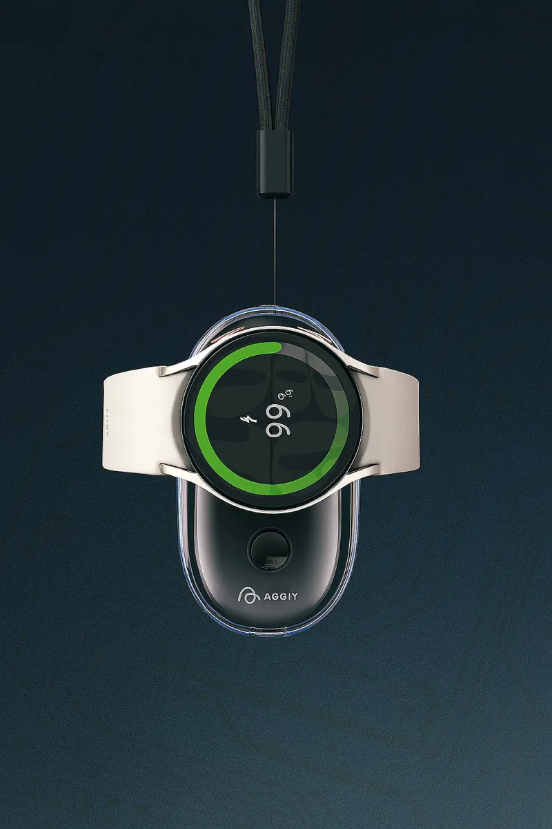 Aggiy Mini Magjoy S 2.5W 1000 mAH Manyetik Powerbank Wireless Kablosuz Taşınır Şarj Samsung Watch