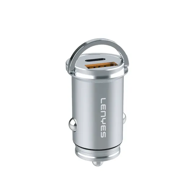 Lenyes CA60 Hızlı Şarj Özellikli Dual Type-C + USB-A Portlu Mini Araç Şarj Aleti PD 45W