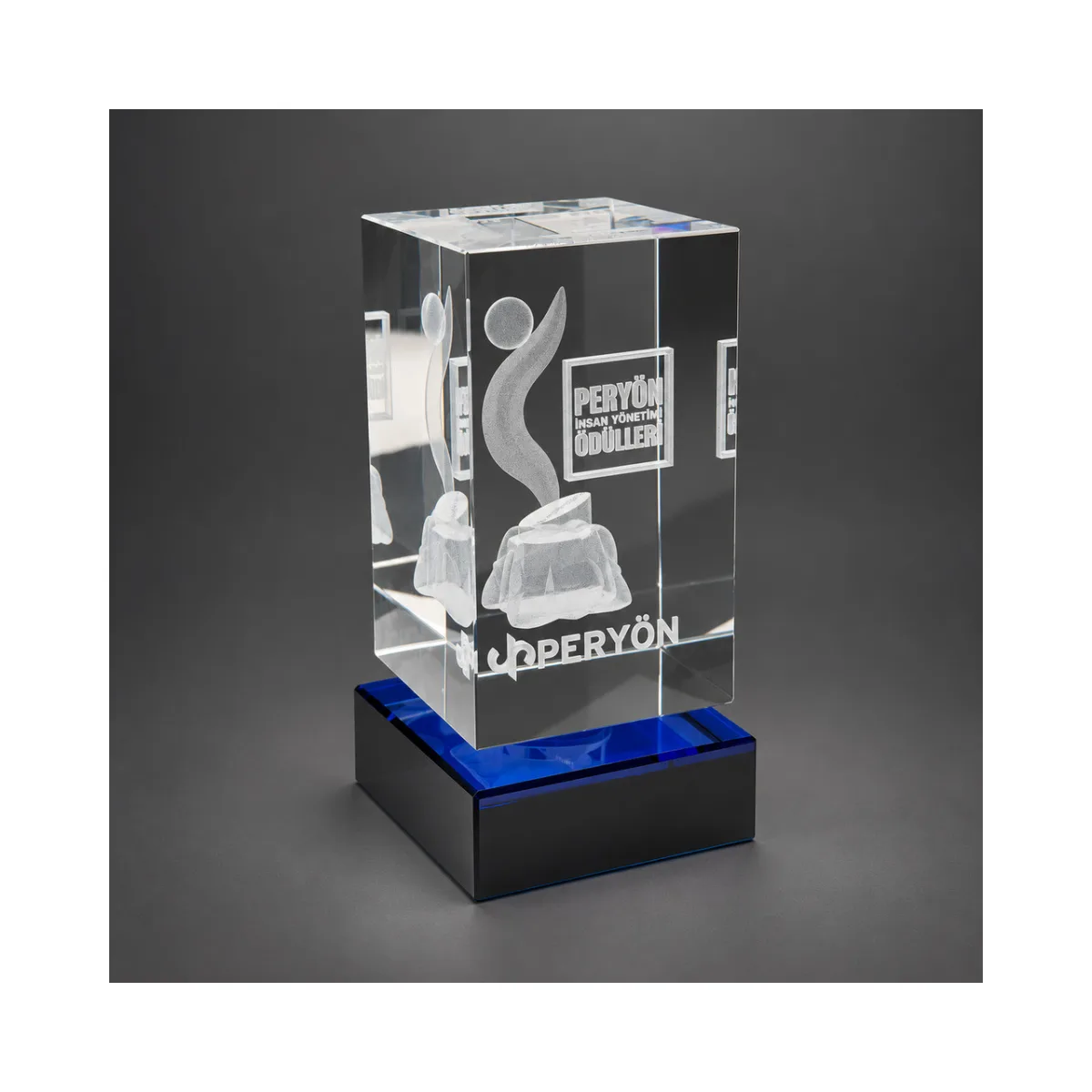 3D Lazer Patlatma Küp 6x6x10 Dikey Mavi Kaideli — görsel 2