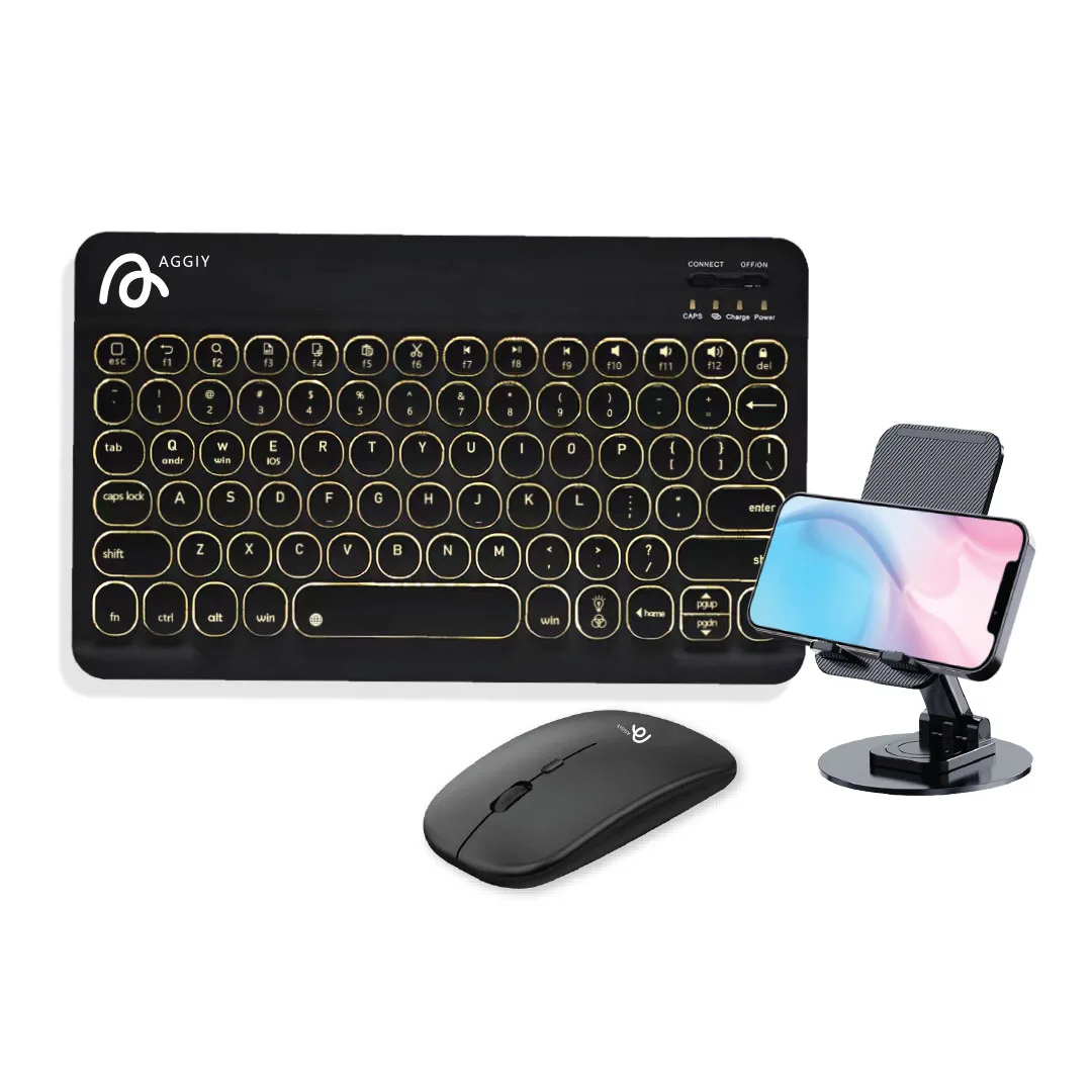 AG-KM01 Mini Wiresless Keyboard & Mouse ve Stand