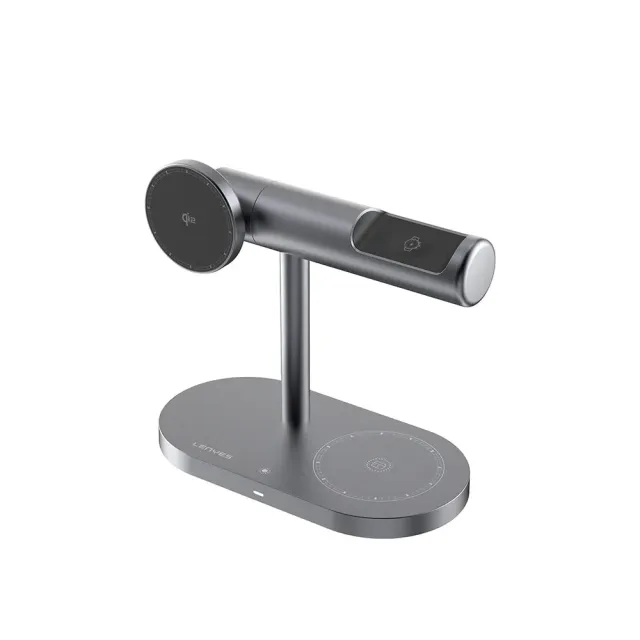 Lenyes PW319 Qi2 15W Ambiyans Işıklı 3in1 Kablosuz Şarj Standı | Telefon, Saat, Kulaklık Uyumlu
