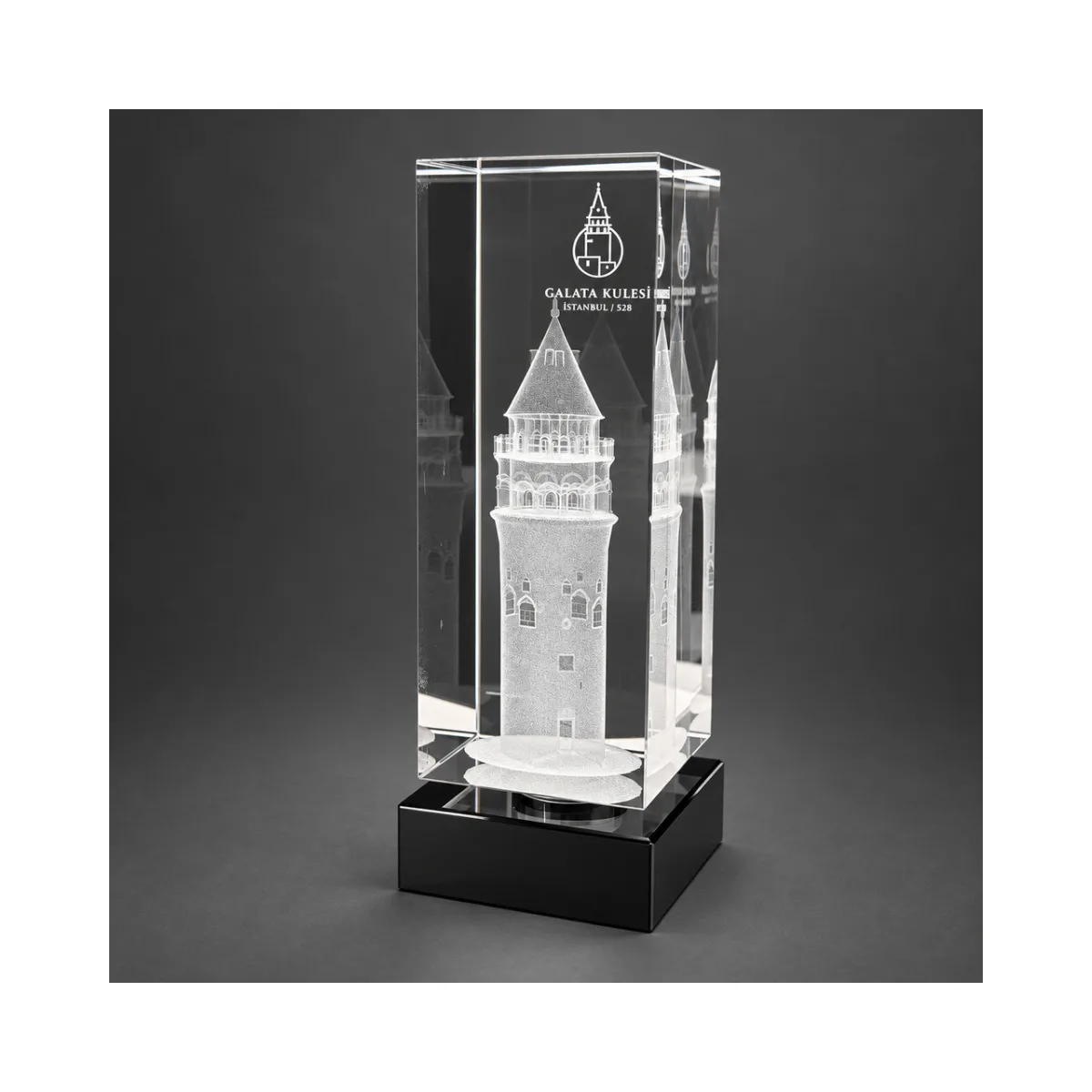 3D Lazer Patlatma Küp 6x6x15 Dikey Siyah Kaideli — görsel 2