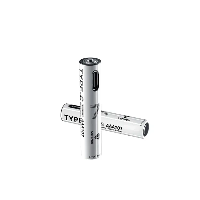 Lenyes AAA107 Type-C Şarj Portlu Şarj Edilebilir AAA Lityum-ion Pil 600mWh 1.5V 2 Adet