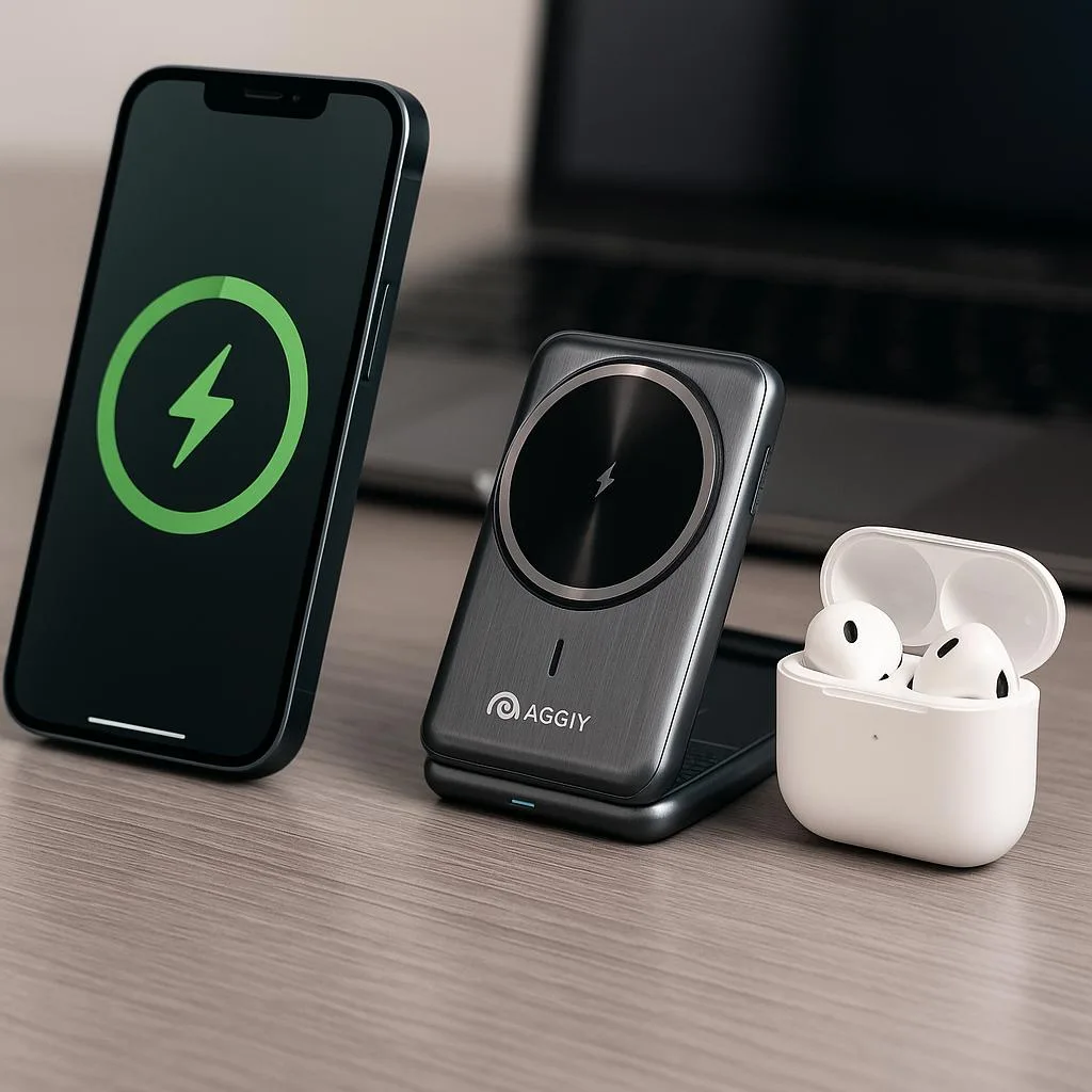 AGGIY V Charge Pro 15W Magsafe Kablosuz Hızlı Şarj Standı