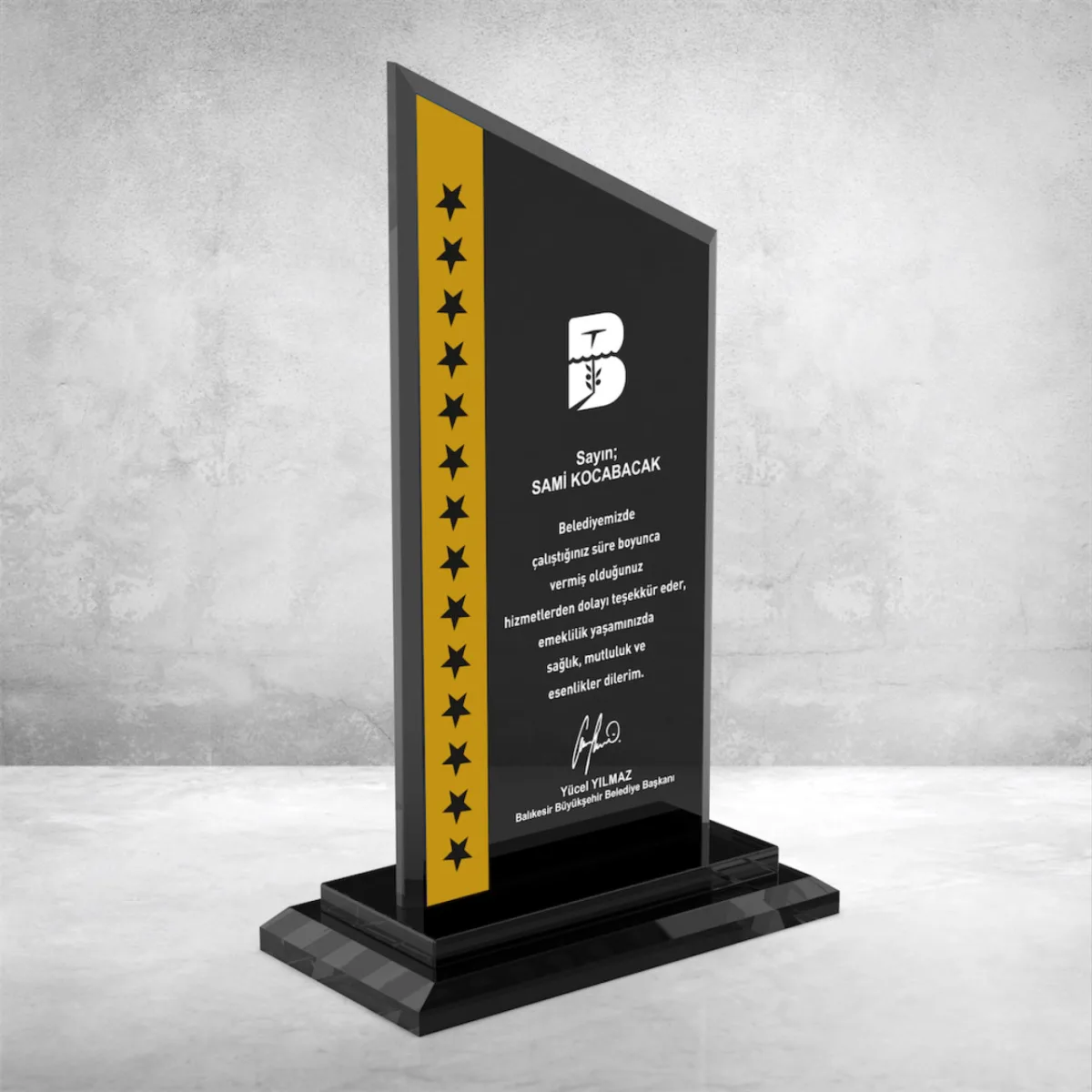 PB607 Kristal Plaket — görsel 3