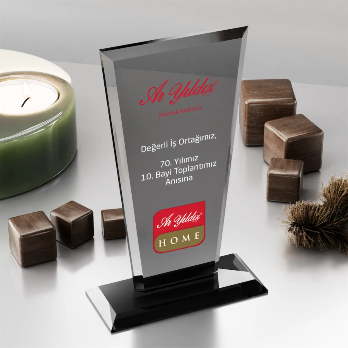 PB3005-Füme Kristal Plaket — görsel 2
