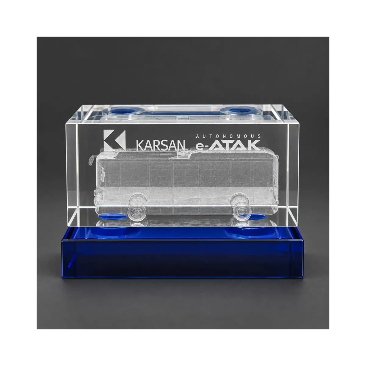 3D Lazer Patlatma Küp 6x6x13 Yatay Mavi Kaideli