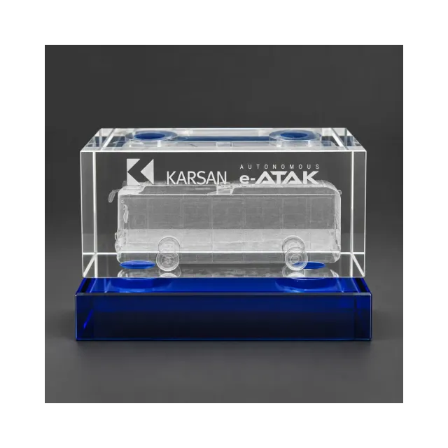 3D Lazer Patlatma Küp 6x6x13 Yatay Mavi Kaideli