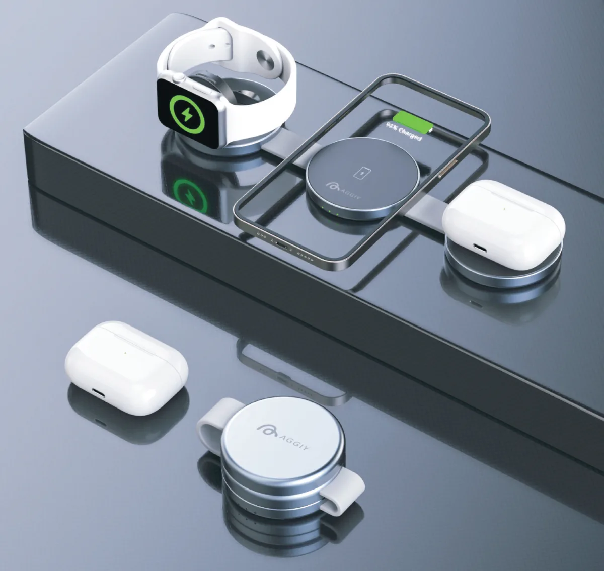 Aggiy Flex Charger 15W Katlanabilir Hızlı Wireless Kablosuz Şarj Standı