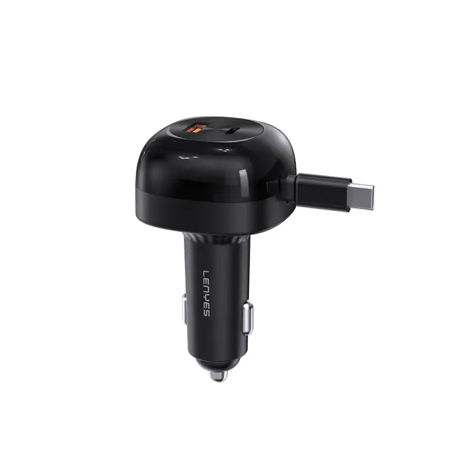 Lenyes CA59 | 60W PD Çek-Bırak Type-C + USB-A Araç Şarj Aleti