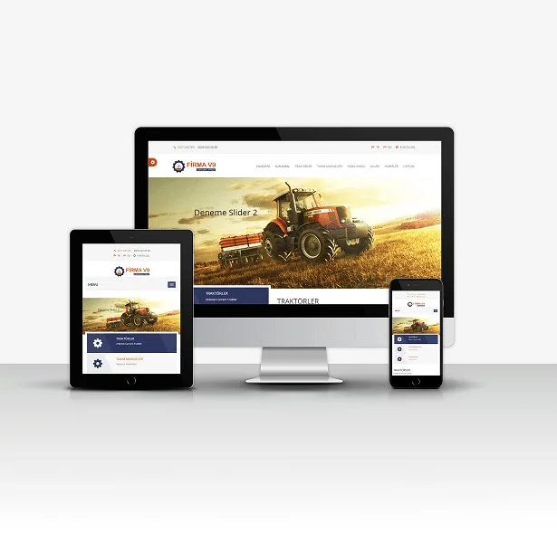 Firma V9 Çift Dil Hazır Web Sitesi ekran görüntüsü