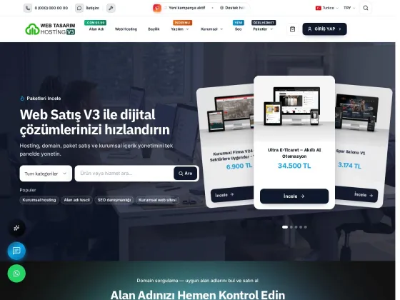 Web Satış Domain Hosting Satış V3
